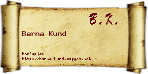 Barna Kund névjegykártya